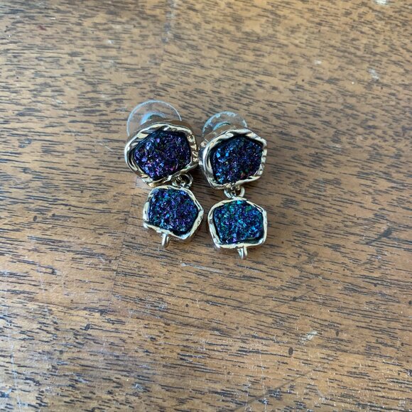 Jewelry - Druzy Gold Tone Earrings